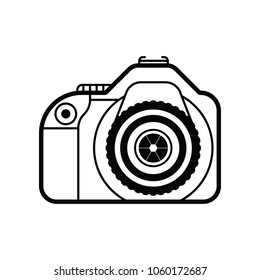 A DSLR camera icon in vector format.
