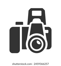 Icono de cámara réflex digital, gráficos de Vector