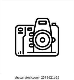 DSLR camera outline icon. camera line illustration.