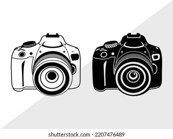 DSLR Camera SVG Printable Vector Illustration