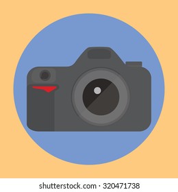 DSLR camera vector. Flat design. vector illustration 