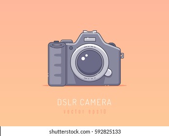 DSLR-Kamera-Vektorgrafik im Retro-Zeilenstil