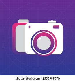 DSLR Digital camera, flat design for photography.