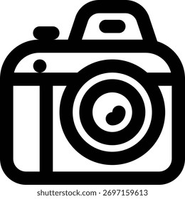 DSLR, cámara digital, icono del contorno de la cámara