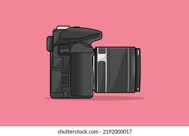 DSLR digital camera, technology icon vector illustration. Tour traveling icon design concept.