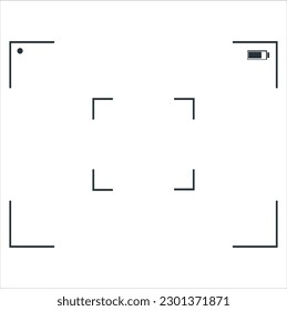 Dslr frame. Recording screen of camera video surveillance or photography, Creative vector illustration of camera viewfinder isolated on background. Art design mirorless, DSLR. Digital focus.