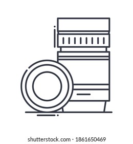 Icono de Dslr, ilustración lineal aislada, vector de línea delgada, signo de diseño web, símbolo de concepto de contorno con trazo editable sobre fondo blanco.