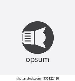 dslr lens cut identity template icon design element
