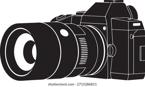 Ilustración vectorial de icono de cámara fotográfica DSLR
