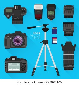 DSLR vector camera set