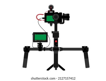 DSLRMirrorless camera on 3-axis Gimbal Vector.