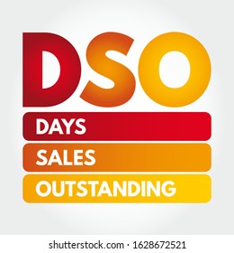 DSO Days Sales Outstanding - measure of the average number of days that it takes for a company to collect payment after a sale has been made, acronym text concept background