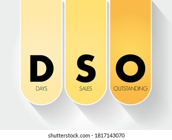 DSO Days Sales Outstanding - measure of the average number of days that it takes for a company to collect payment after a sale has been made, acronym text concept background