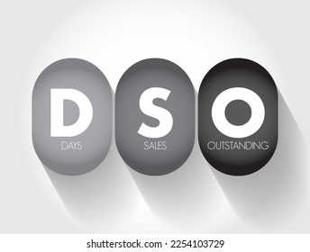 DSO Days Sales Outstanding - measure of the average number of days that it takes for a company to collect payment after a sale has been made, acronym text concept background