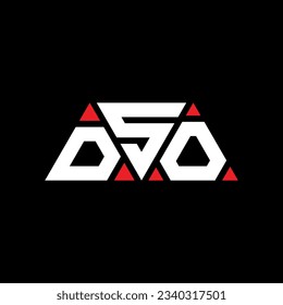 DSO triangle letter logo design with triangle shape. DSO triangle logo design monogram. DSO triangle vector logo template with red color. DSO triangular logo Simple, Elegant, and Luxurious design.
