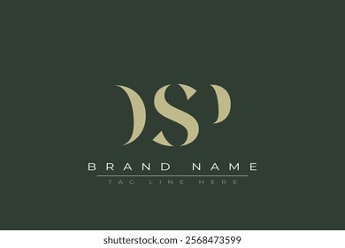 DSP abstract letter logo design. This logo is designed by three abstract letters.