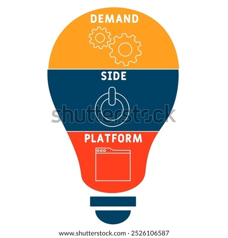DSP - demand side platform acronym. business concept background. vector illustration concept with keywords and icons. lettering illustration with icons for web banner, flyer, landing pag