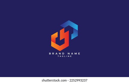 DSP, DP, PD, Abstract initial monogram letter alphabet logo design