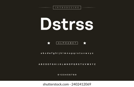 Dstrss Modern Bold Font. Sans Serif Font. Regular Italic Uppercase Lowercase Typography urban style alphabet fonts for fashion, sport, technology, digital, movie, logo design, vector illustration