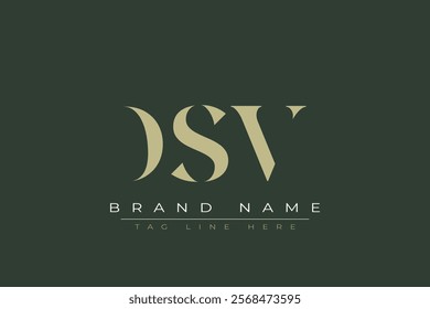 DSV abstract letter logo design. This logo is designed by three abstract letters.