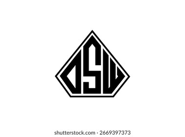 Diseño de logotipo de monograma personalizado de DSW.