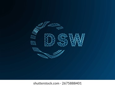 Diseño de Vector de logotipo de letra polivinílica baja DSW. Diseño de logotipo de poliéster inferior DSW. Diseño único del logotipo de baja poli de DSW.