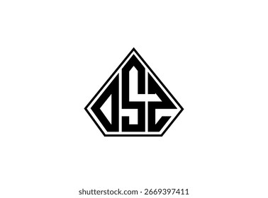 Diseño de logotipo de monograma personalizado DSZ.