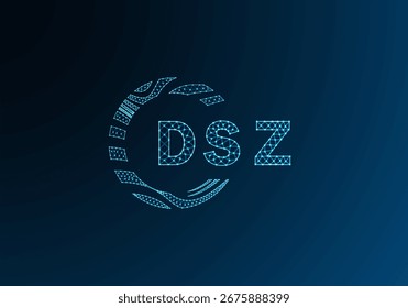 Diseño de Vector de logotipo de letra polivinílica baja DSZ. Diseño de logotipo de poliéster inferior DSZ. Diseño único del logotipo de baja poli de DSZ.