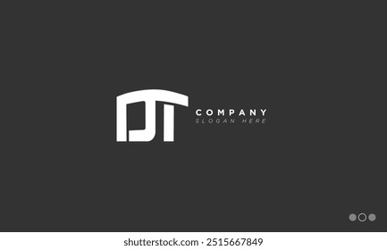 Letras del alfabeto DT Iniciales Logotipo del monograma TD, D y T