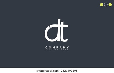  Letras del alfabeto DT Iniciales Logotipo del monograma TD, D y T