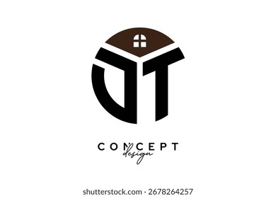 DT Creative Real Estate Monogram Logo Concept Design in Circle Shape