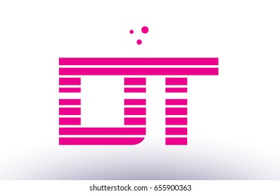 dt d t alphabet letter logo pink purple line stripe company design template creative abstract vector
