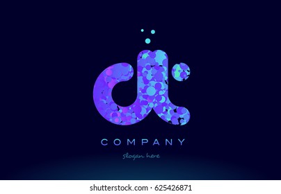 dt d t alphabet pink blue bubble circle dots creative letter company logo vector icon design template