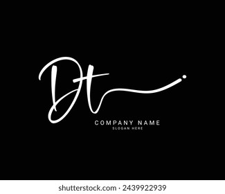 dt d t initial letter handwriting and signature logo