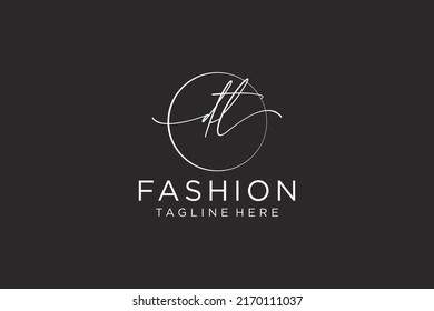 DT Feminine logo beauty monogram and elegant logo design, handwriting logo of initial signature, wedding, fashion, floral and botanical with creative template.
