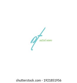 Dt handwritten logo for identity
