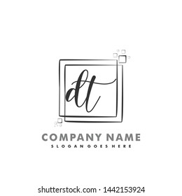 DT Initial beauty monogram logo vector