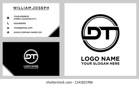 DT initial circle logo template vector