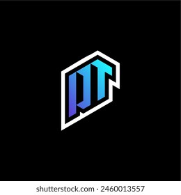 DT initial gradient blue gaming concept ideas for esport team, twitch and streamer