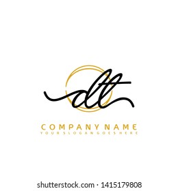 DT Initial handwriting logo concept