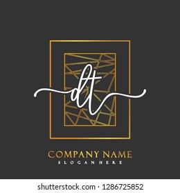 DT Initial Handwriting logo template vector