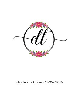 DT  Initial Handwriting logo template vector