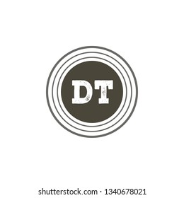 DT  Initial Handwriting logo template vector