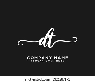 DT Initial Handwriting Logo Vector