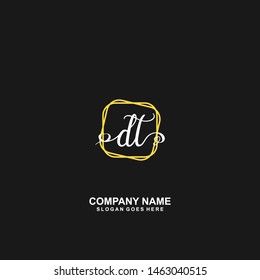 DT Initial handwriting logo vector