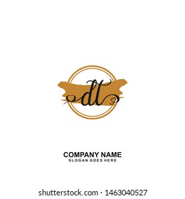 DT Initial handwriting logo vector