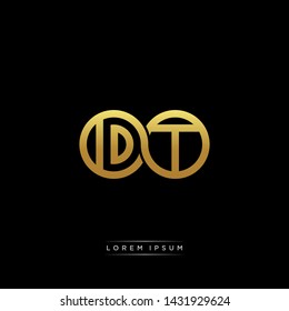DT initial letter linked circle capital monogram logo modern template