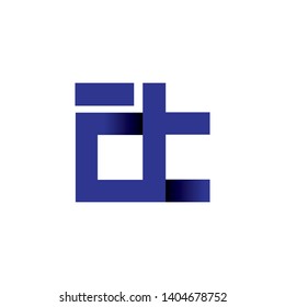 dt Initial Letter lowercase Linked logo icon vector