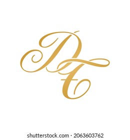 DT initial logo design vector stock