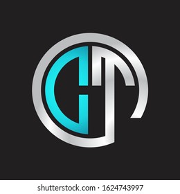 DT Initial logo linked circle monogram